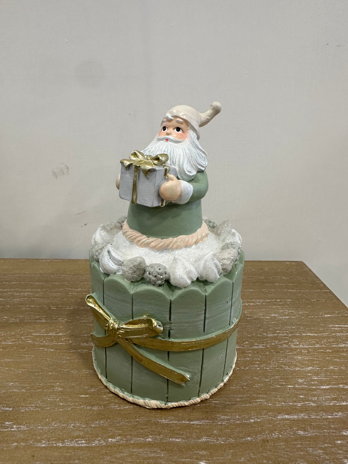 Decoro natalizio torta con babbo natale D9 H16- EDG