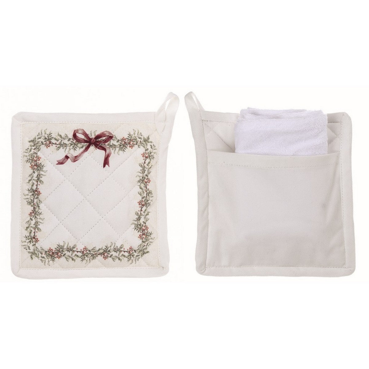 Presina quadrata con asciugamano - Blanc Maricló