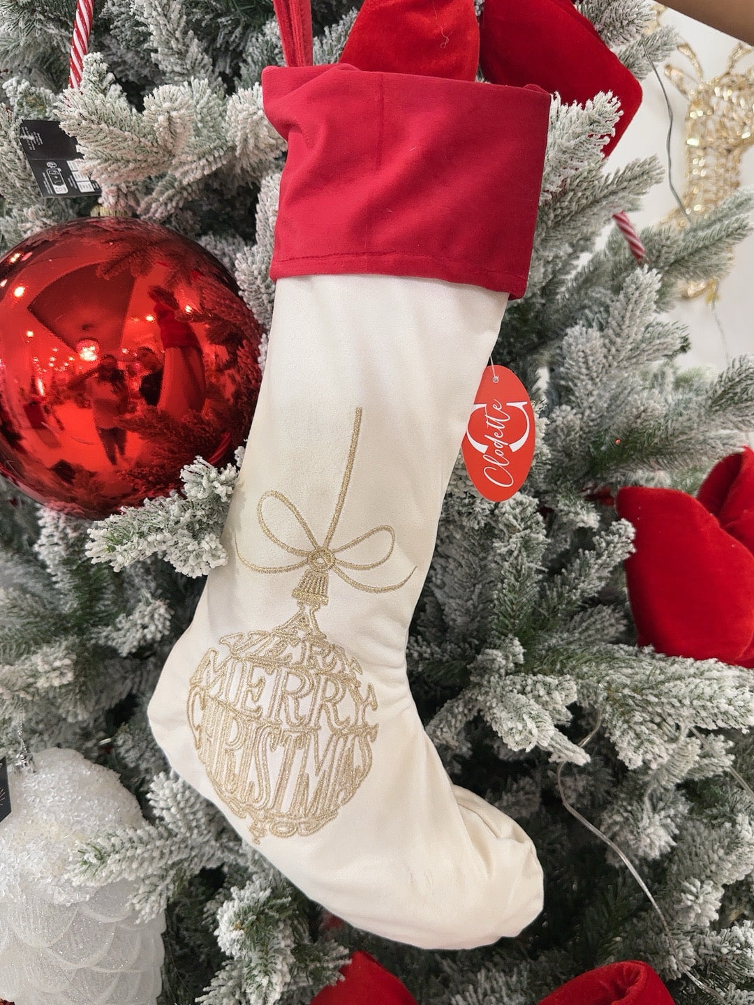 Calza natalizia con sfera 26x36h - Clodette