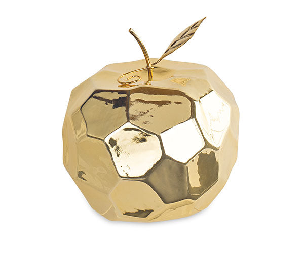 Mela in ceramica oro D16,5 - Cartai Bassanesi