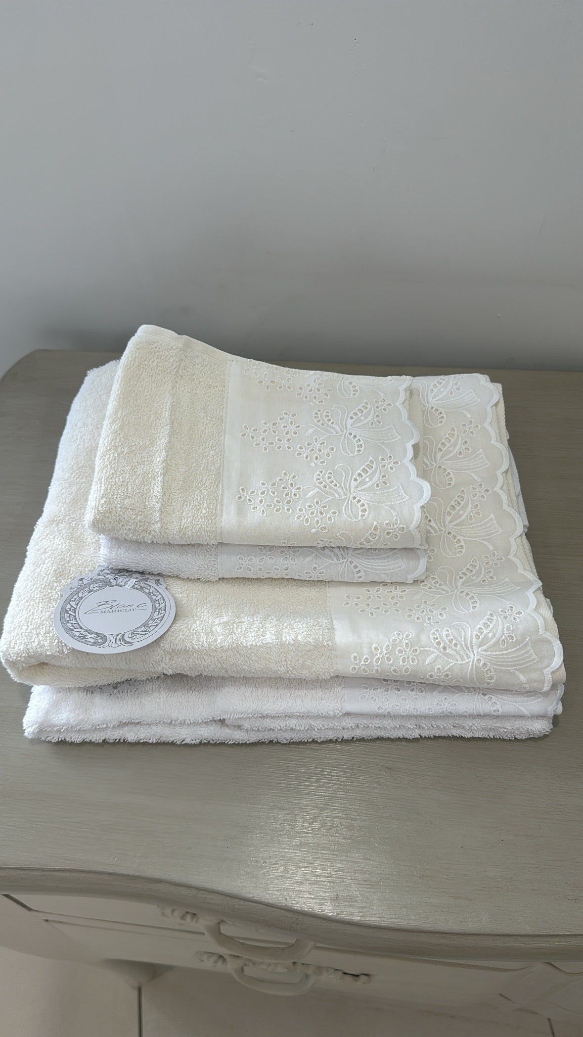 Coppia asciugamani Platea - Blanc Maricló