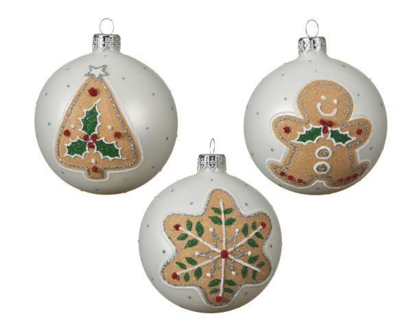 Sfere natalizie bianche D8 - Decoris