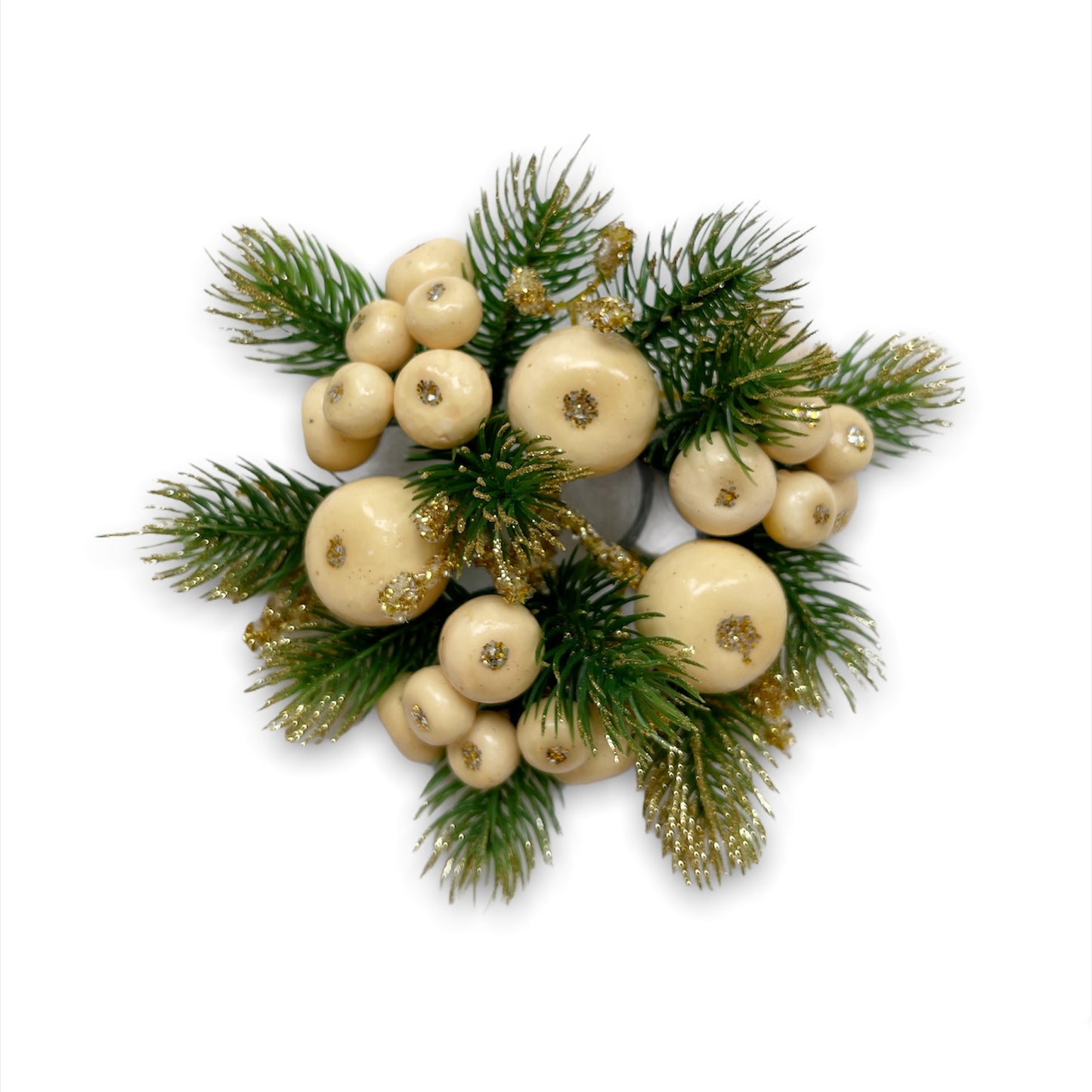 Girocandela a corona con bacche panna D14 - EDG