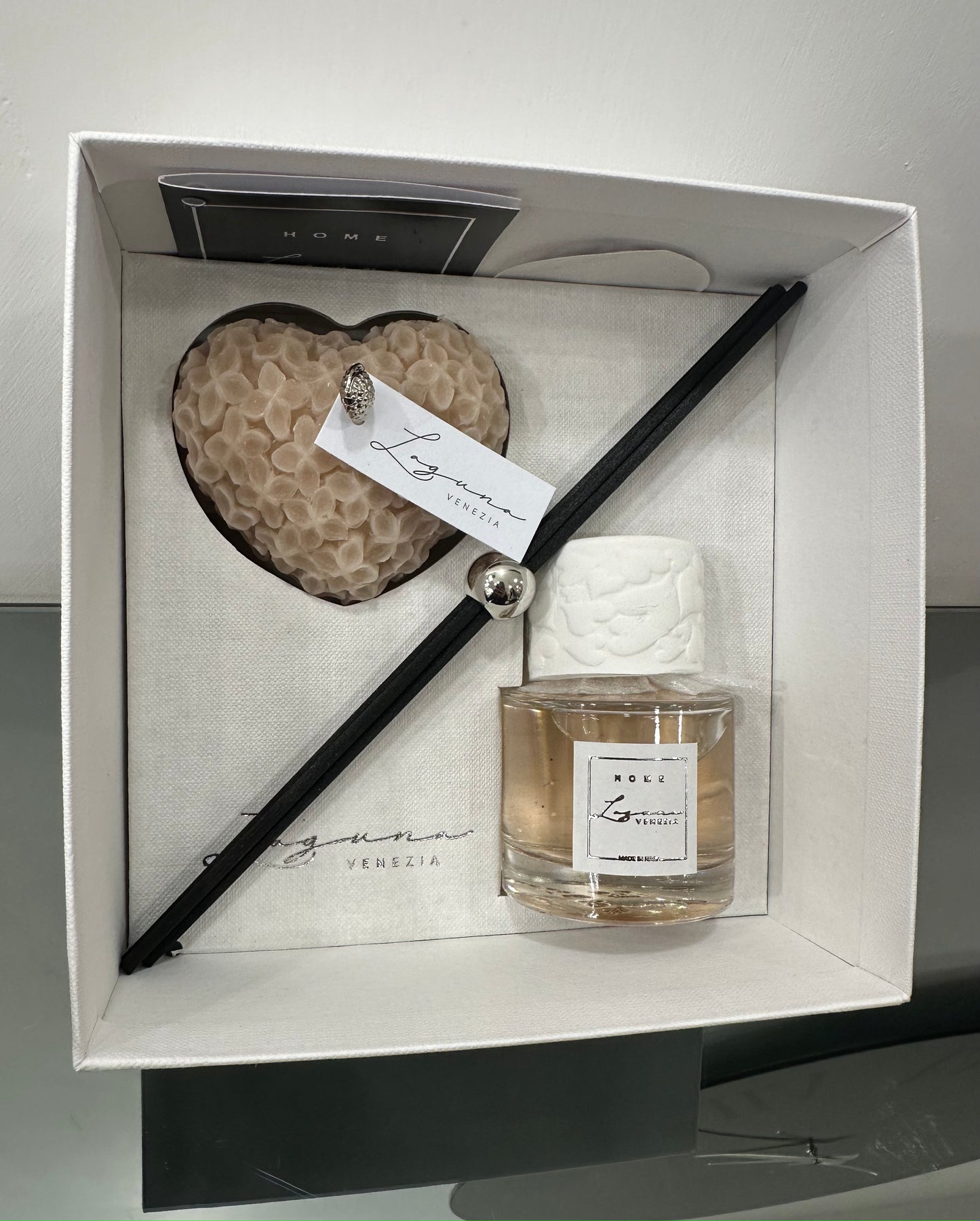 Cofanetto profumatore con candela a forma di cuore -Laguna Venezia