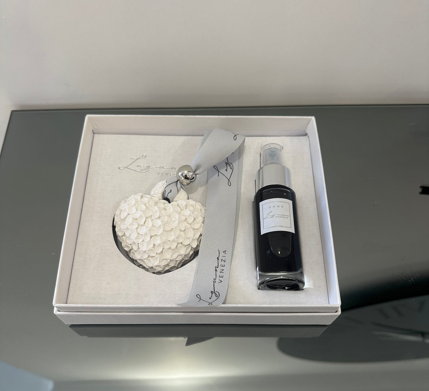 Cofanetto profumatore spray con gesso a forma di cuore -Laguna Venezia