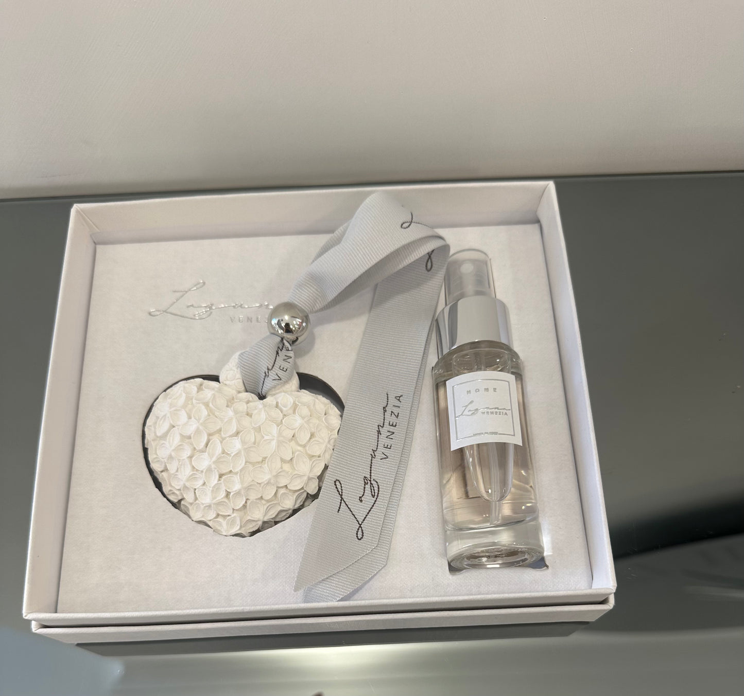 Cofanetto profumatore spray con gesso a forma di cuore -Laguna Venezia