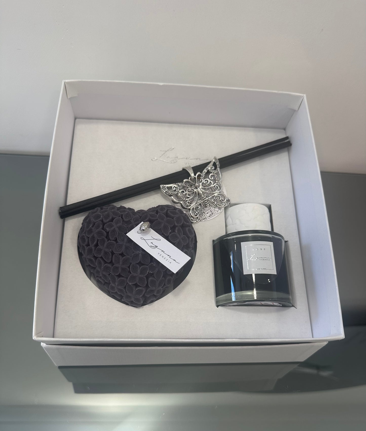 Cofanetto profumatore con candela a forma di cuore -Laguna Venezia