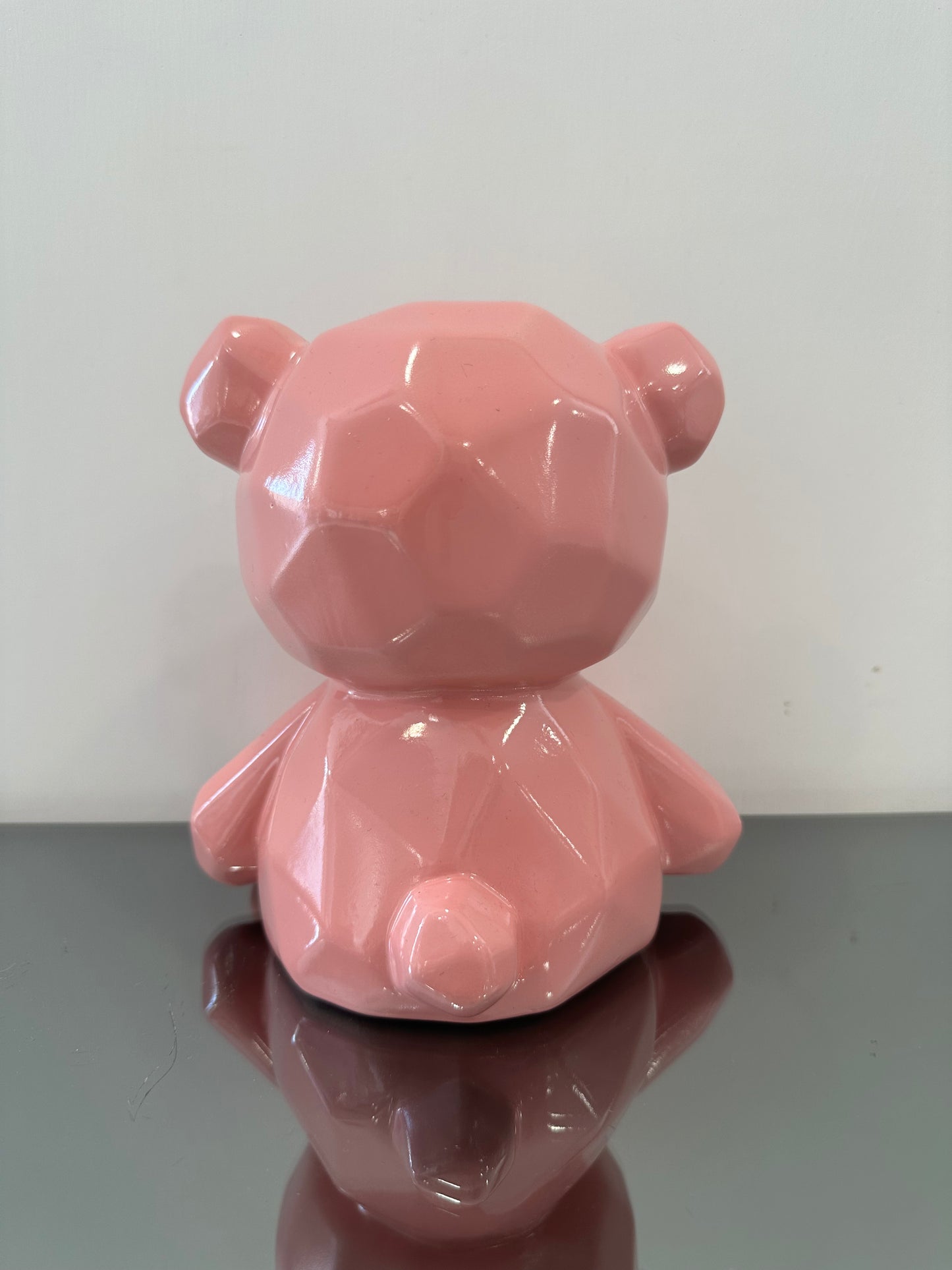 Teddy ceramica bianco rosa lucido H20