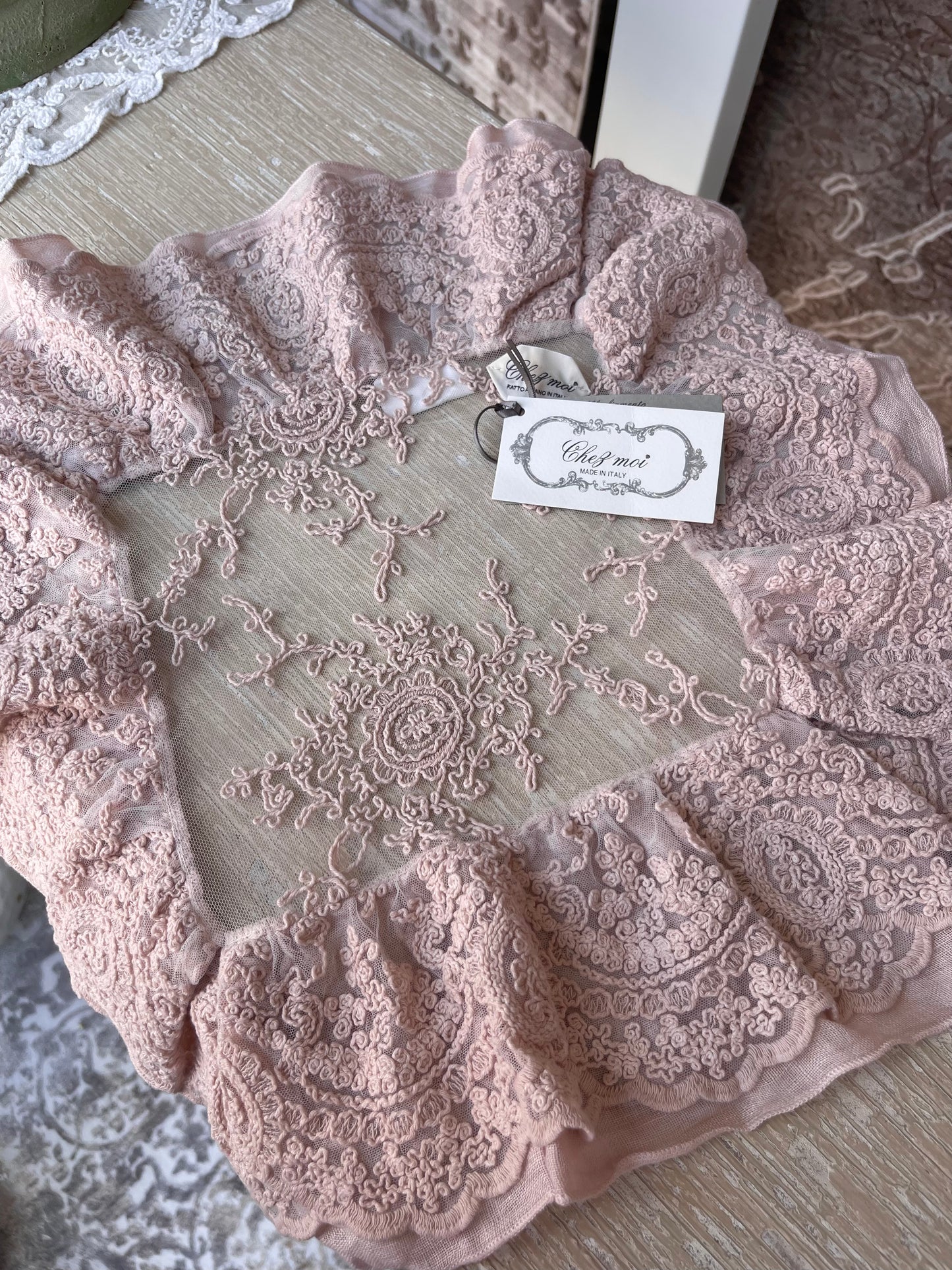 Centrino volant Corinzio Polvere di Cipria 43x43 - Chez moi