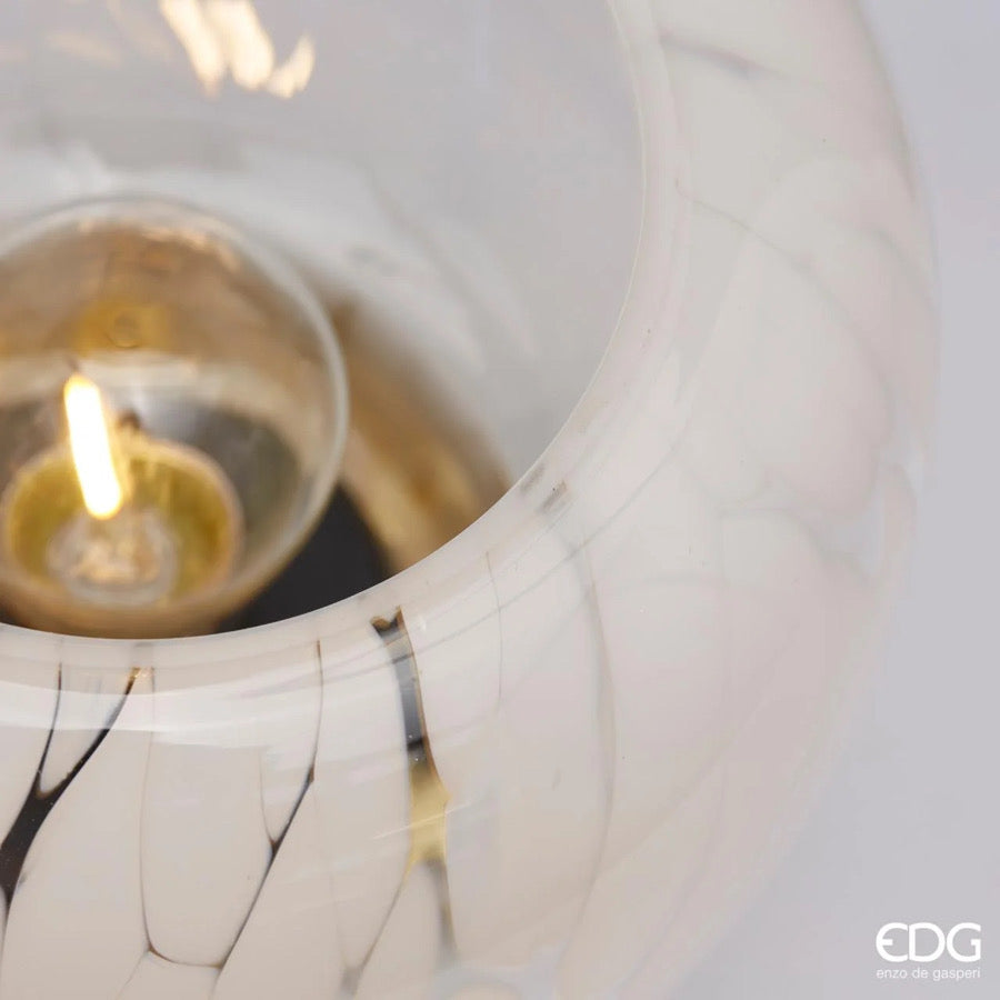 Lampada Joplin Bianca in Vetro a Batteria- EDG