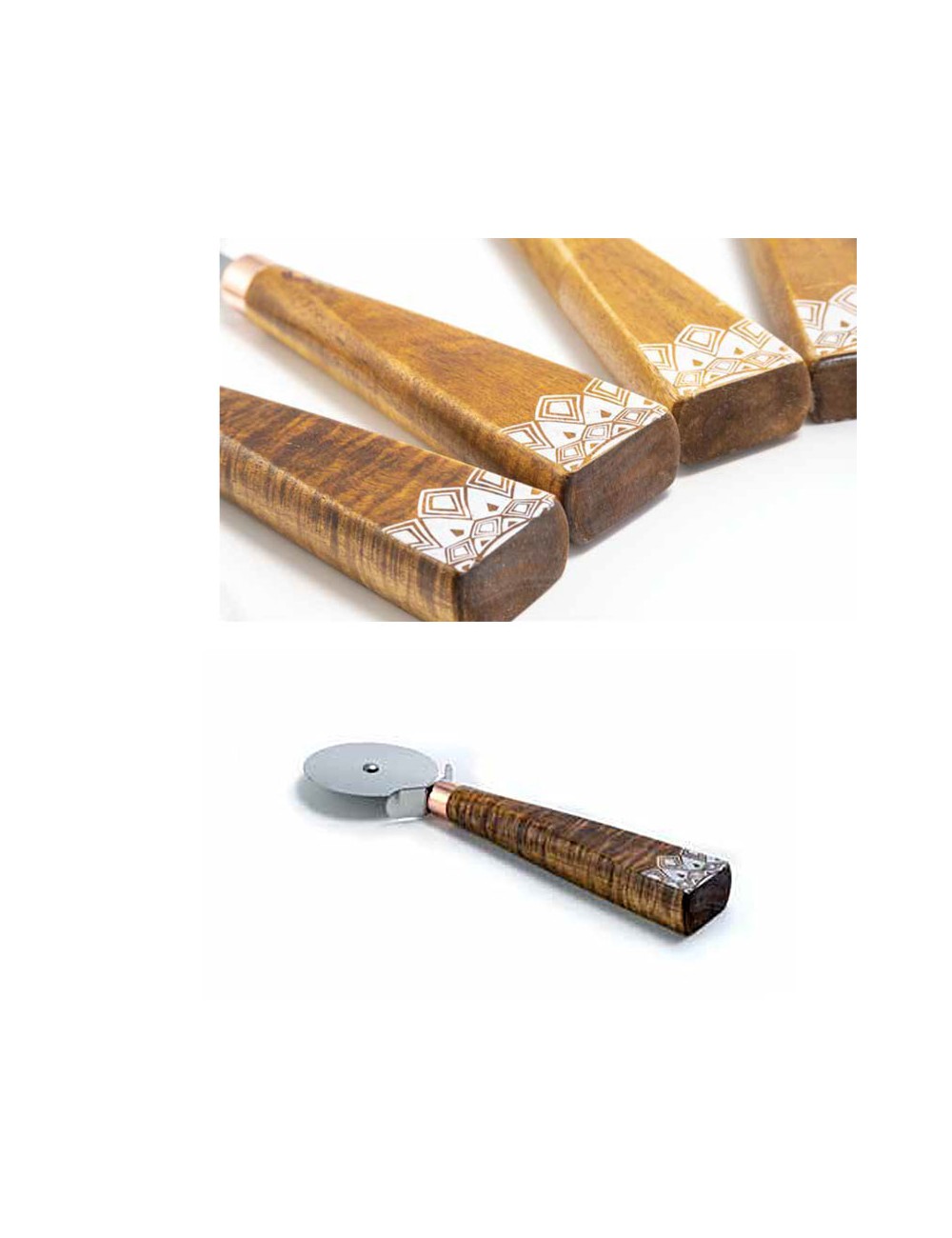 ROTELLA TAGLIA PIZZA CON MANICO IN LEGNO "LINEA GEOMETRIC" -MADRHÉLEN