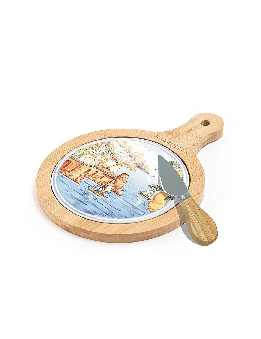 TAGLIERE TONDO CON COLTELLO "CAPRI HOME" -MADRHÉLEN