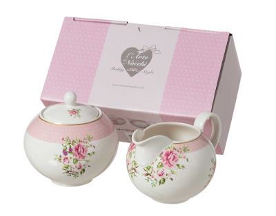 Set Zuccheriera e Lattiera decoro floreale - L'arte di Nacchi