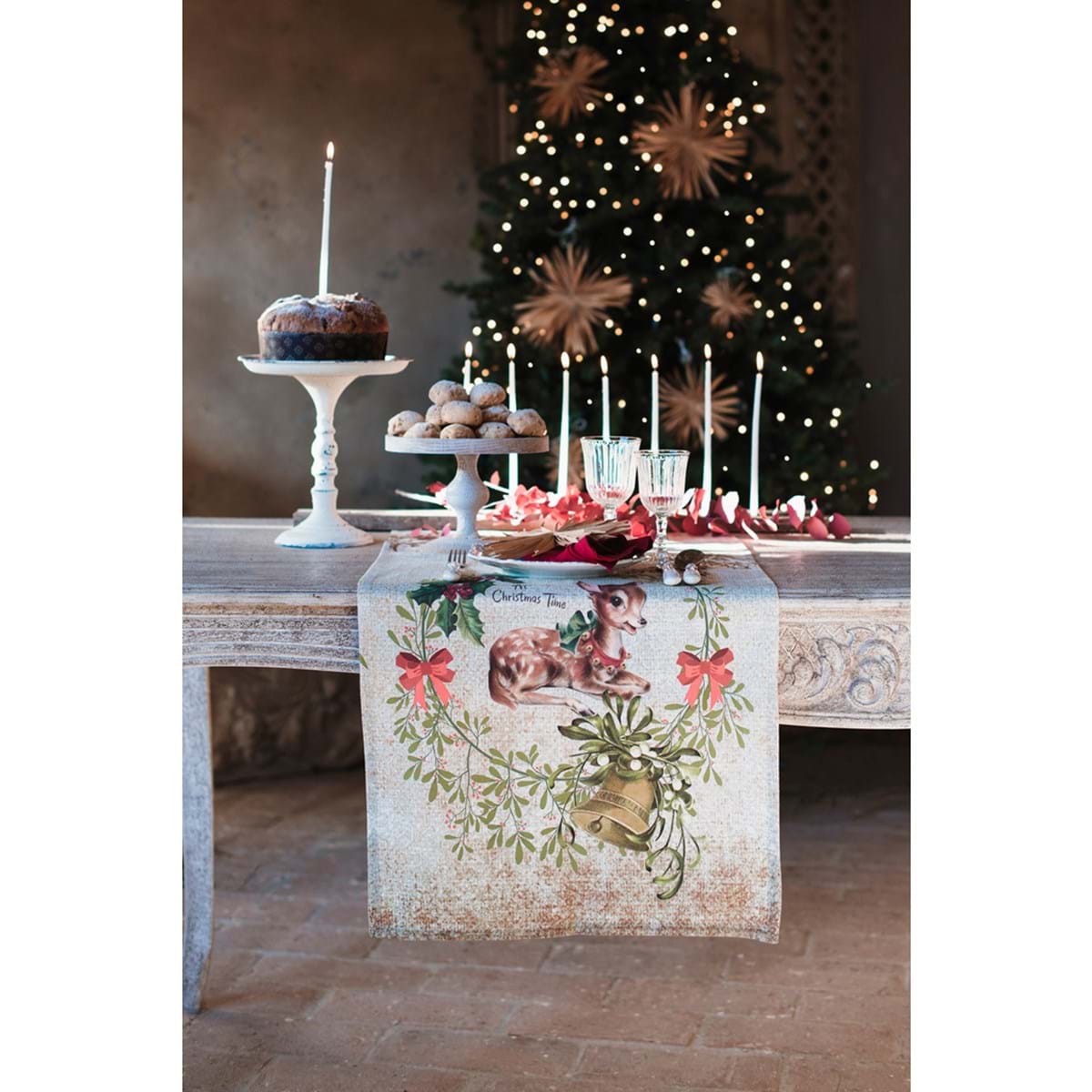 Runner "Dear Bambi" 50x150- Blanc Mariclo'