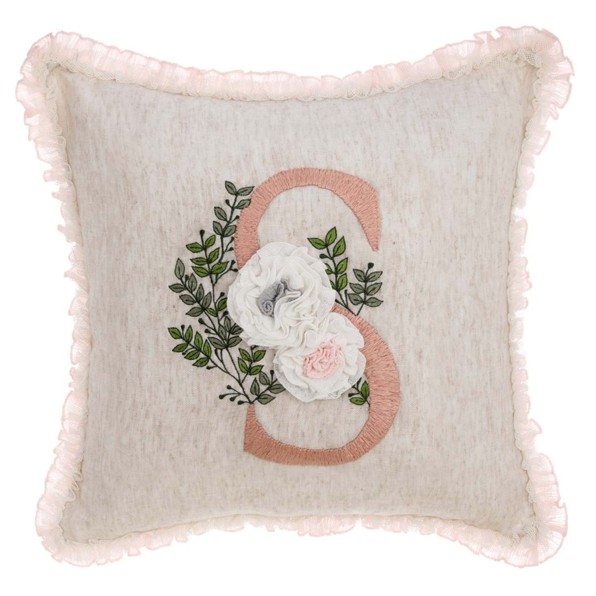 Cuscino con iniziale ‘S’ 45x45 - Blanc Maricló