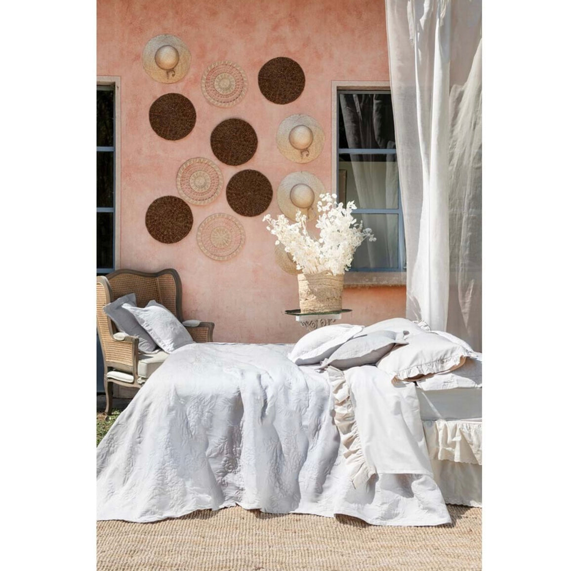 Copriletto matrimoniale "Elisabeth" 260x260 - Blanc Maricló