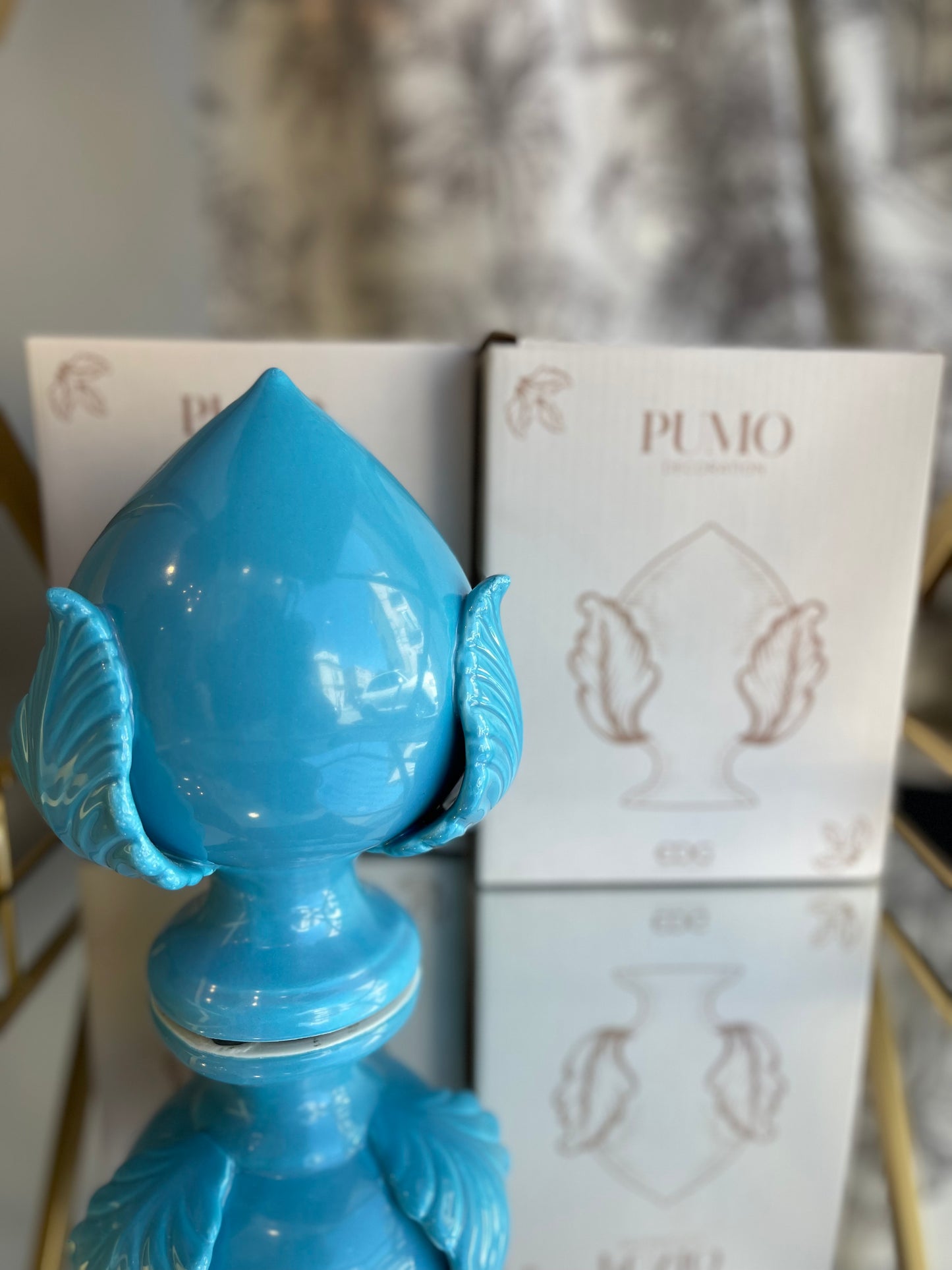 Pumo pugliese decorato colore azzurro - EDG