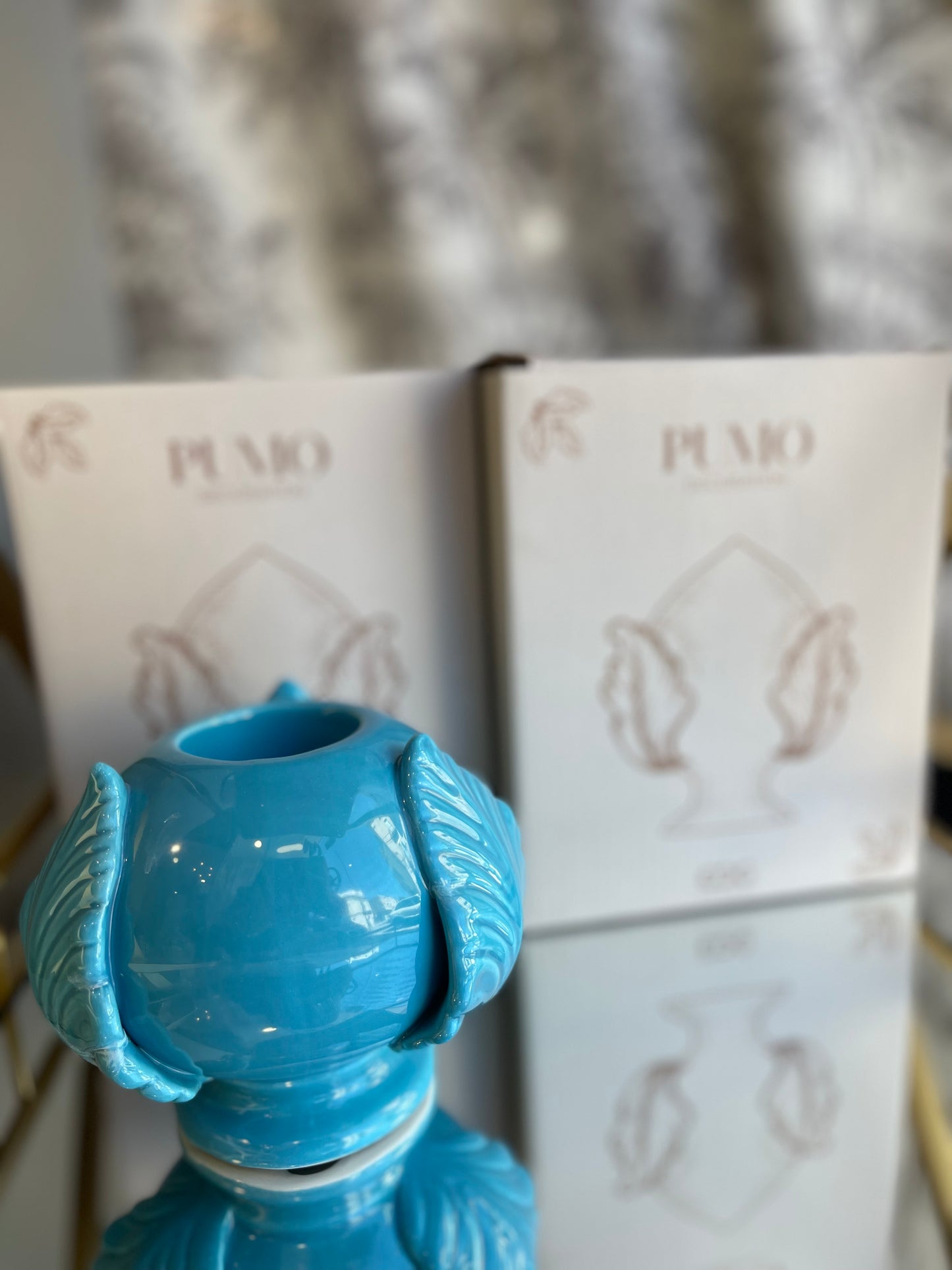 Pumo portacandela pugliese colore azzurro - EDG