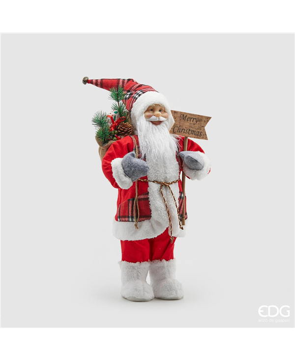 Babbo Natale con cartello 'Merry Christmas' H61 - EDG