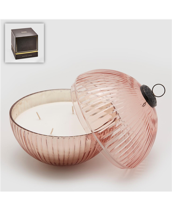 Candela con vetro sfera Halfshiny D18 rosa - EDG