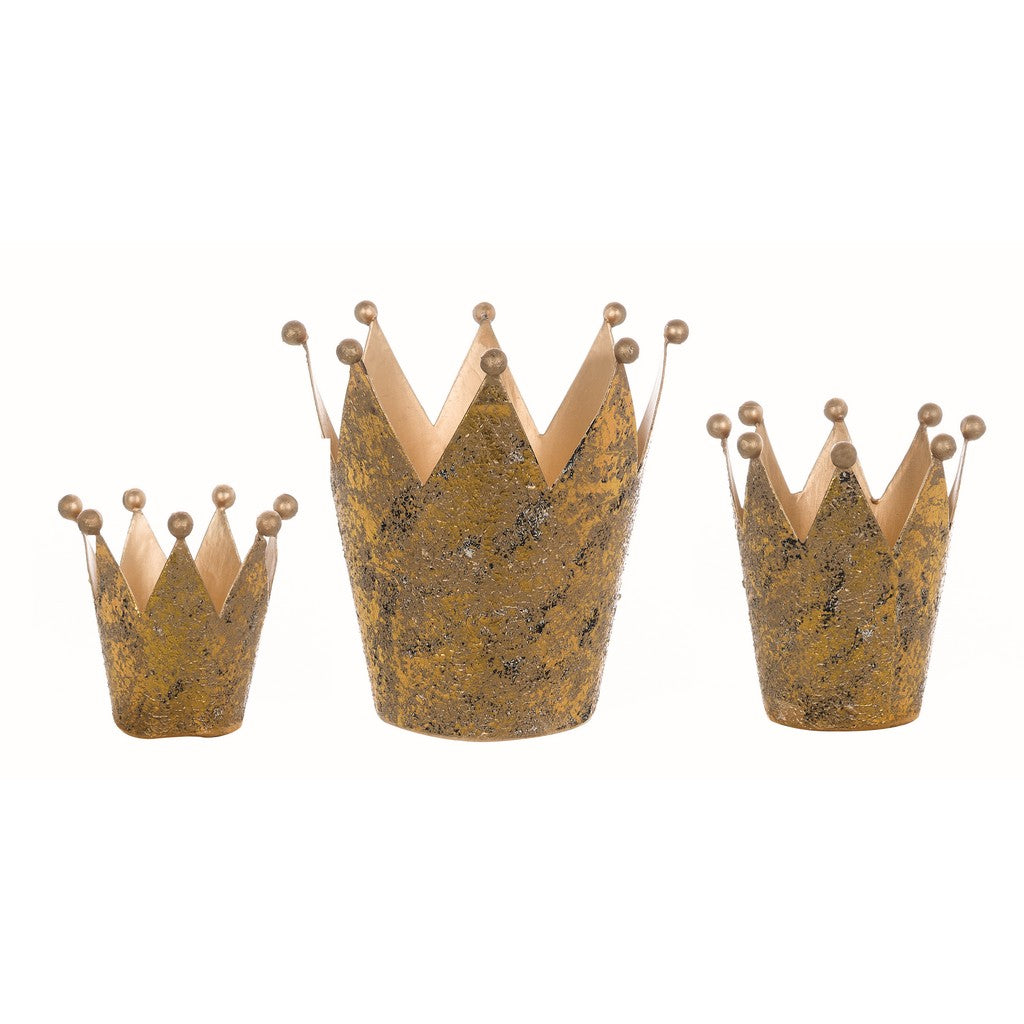 Set 3 porta candele corona - Blanc Maricló