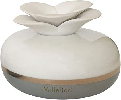 Air Design diffusore in porcellana con fiore grigio - Millefiori Milano