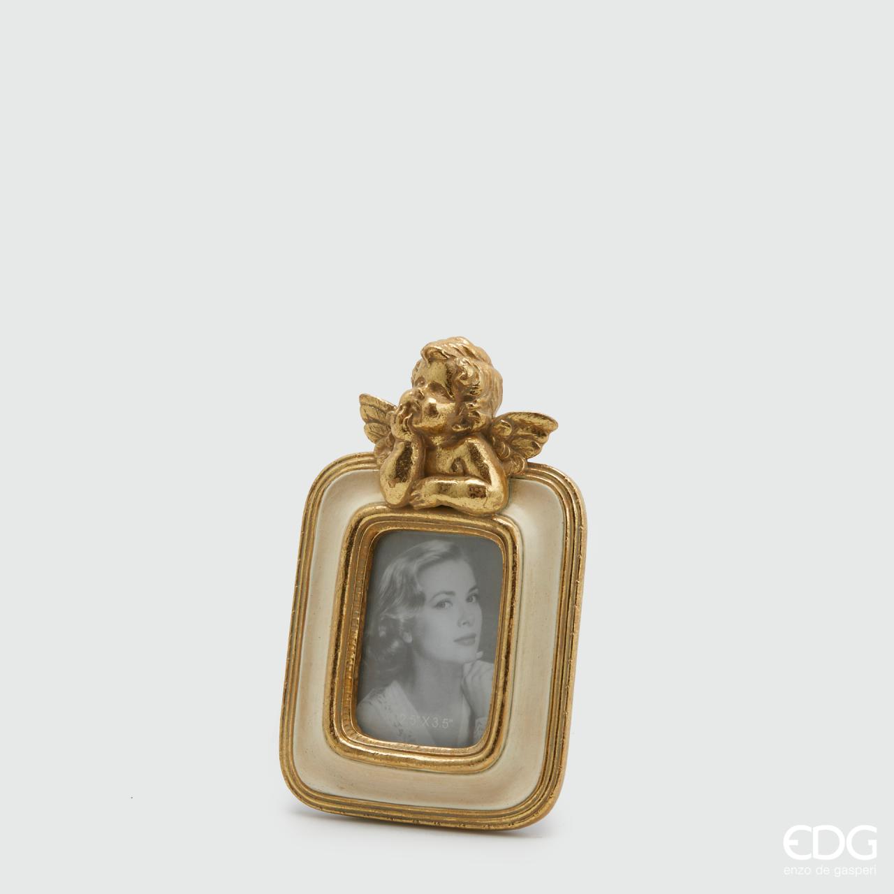 Portafoto piccola. panna e oro con Angelo - EDG