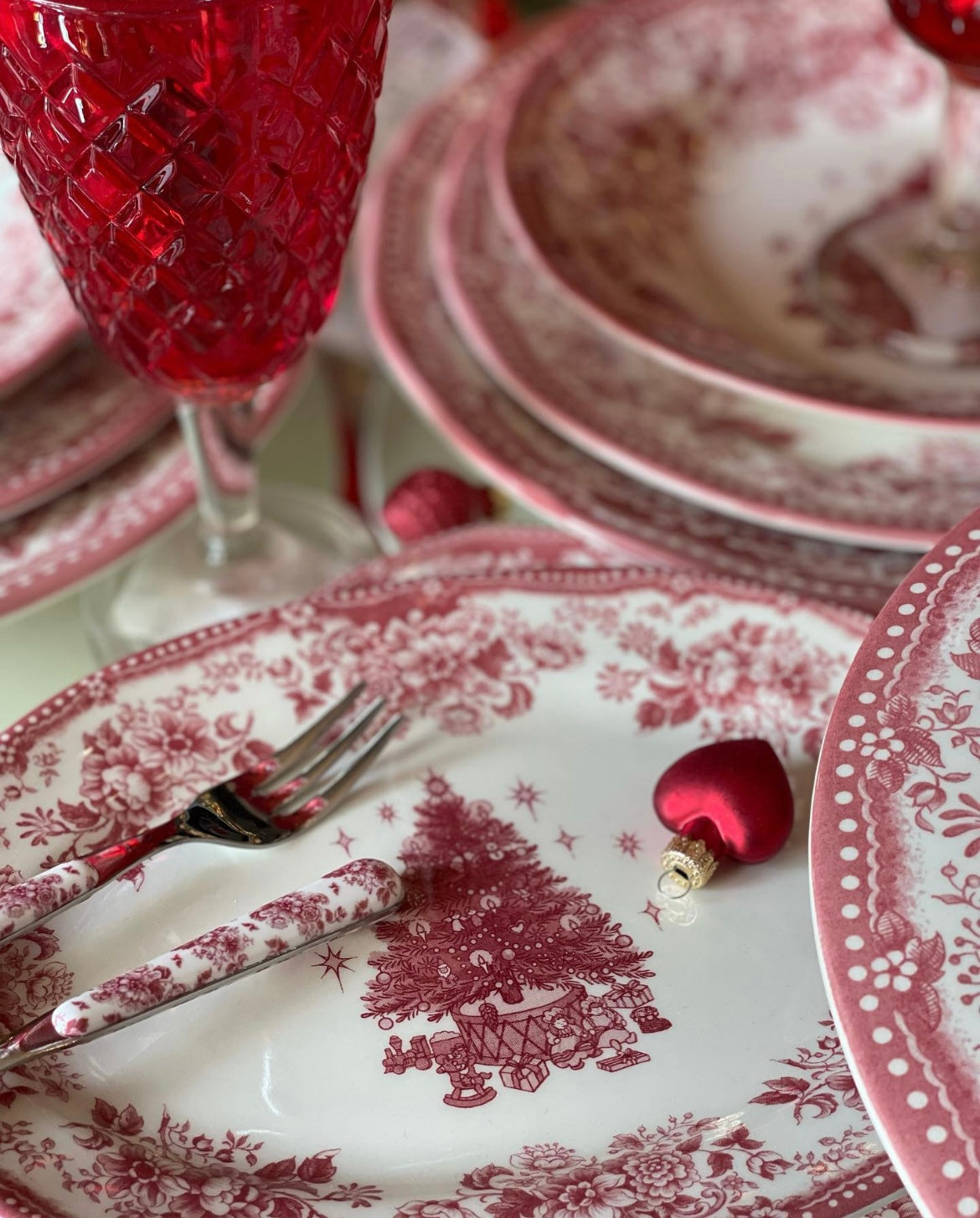 Vassoio ovale grande ‘Diana Rose’ natale - Blanc Maricló