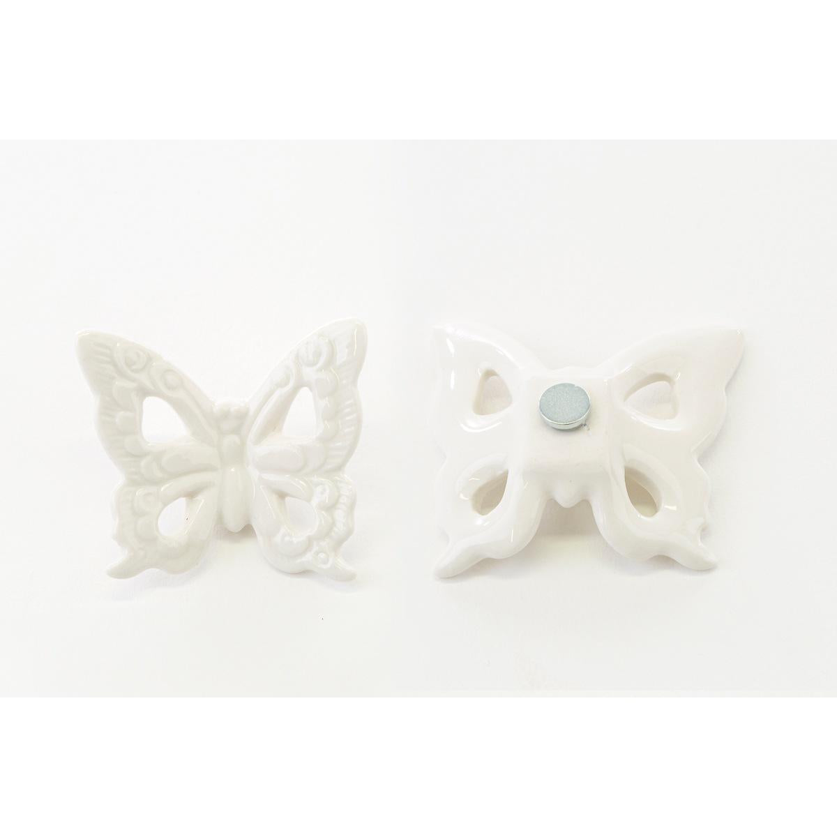 Farfalla traforata bianca a calamita L5xH4 - Le Stelle