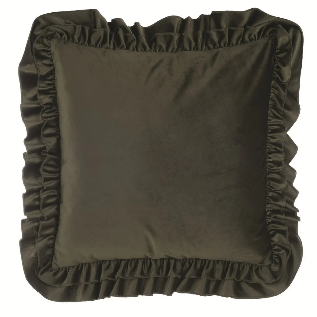 Cuscino quadrato velluto con gale - Blanc Maricló