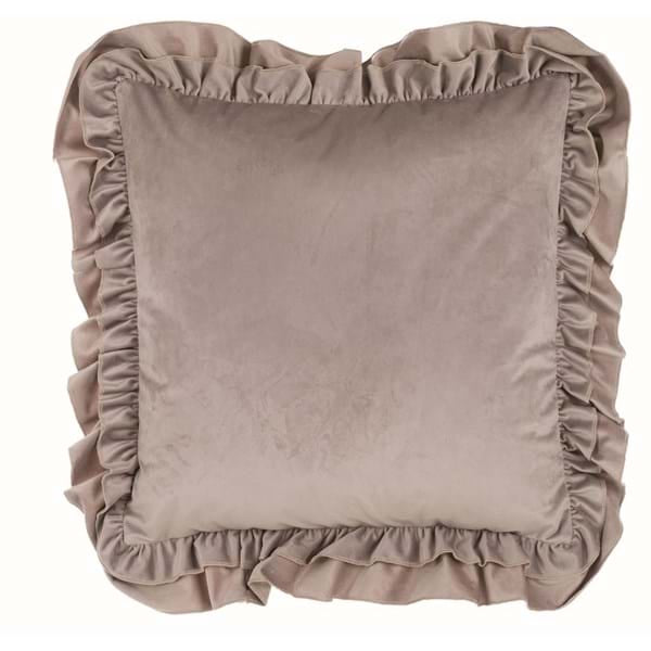 Cuscino quadrato velluto con rouches - Blanc Maricló