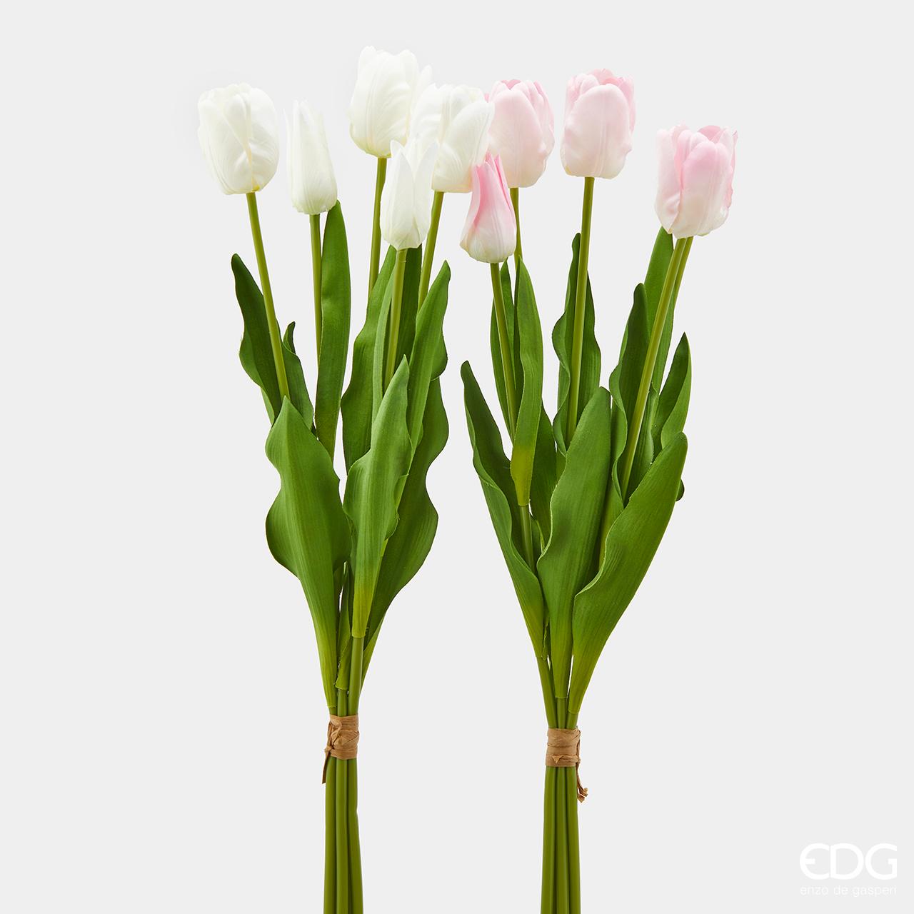 Tulipani ass. Rosa e Bianchi mazzo x5fiori H52 - EDG