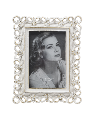 Portafoto bianco sfumato oro L17 H22 - L'Arte di nacchi