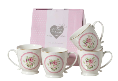 Set 4 tazze Mug bianca - L'arte di nacchi