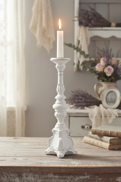 L'arte di nacchi - Candelabro bianco L14xP14xH49,5
