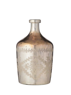 L'arte di nacchi -  Vaso in vetro champagne decorato D18 H30
