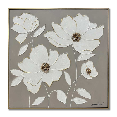 L'Arte di nacchi - Tela con fiori 82,5x82,5