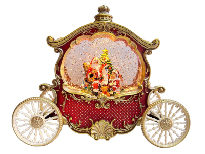 Carrozza rossa carillon con musica natalizia - L'Arte di nacchi