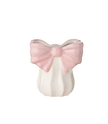 Vaso con fiocco rosa 14x9xH15,5 - L'Arte di nacchi