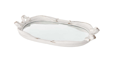 Vassoio specchiato bianco 38,5x4x24 - L’arte di Nacchi