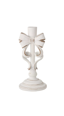 Portacandela fiocco bianco 12x12x26 - L’arte di Nacchi