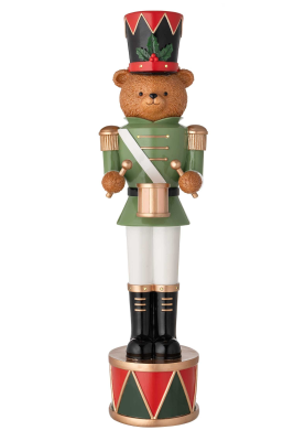 Soldatino orso verde con LED natalizio L12x12xH45 - L’Arte di nacchi