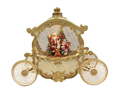 Carrozza oro carillon con musica natalizia - L'Arte di nacchi