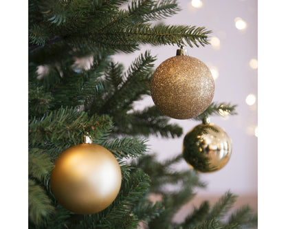 Confezione di 34 sfere in plastica oro D8 - Kaemingk