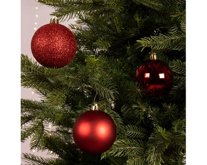 Confezione di 34 sfere in plastica rosse D8 - Kaemingk