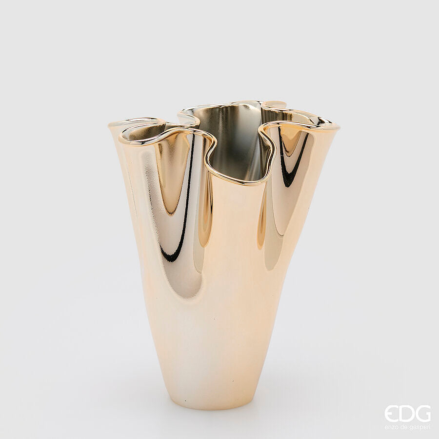 Vaso drappo oro lucido D23 H29 - EDG