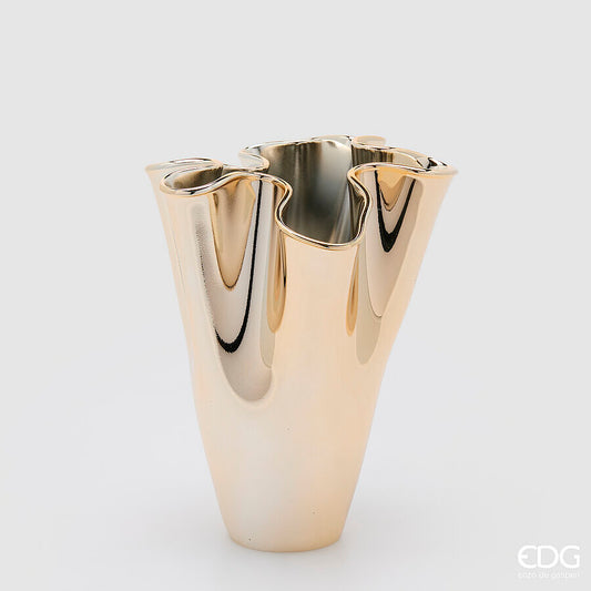 Vaso drappo oro lucido D23 H29 - EDG