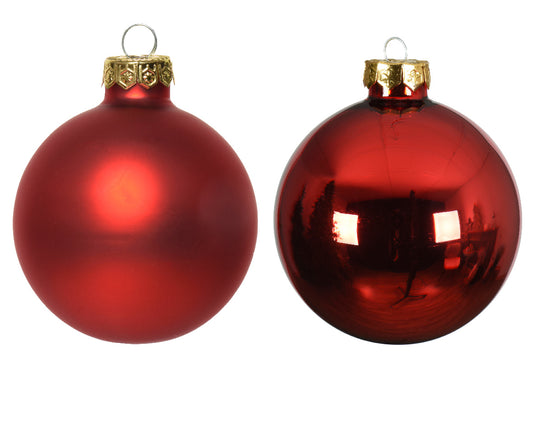 Sfere natalizie in vetro conf.da 4in 2ass. rosse D10 - Decoris