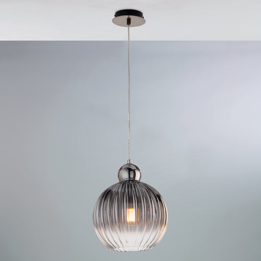 Sospensione in vetro fumè ‘Olivier’ D32 H30 - Leo Lux