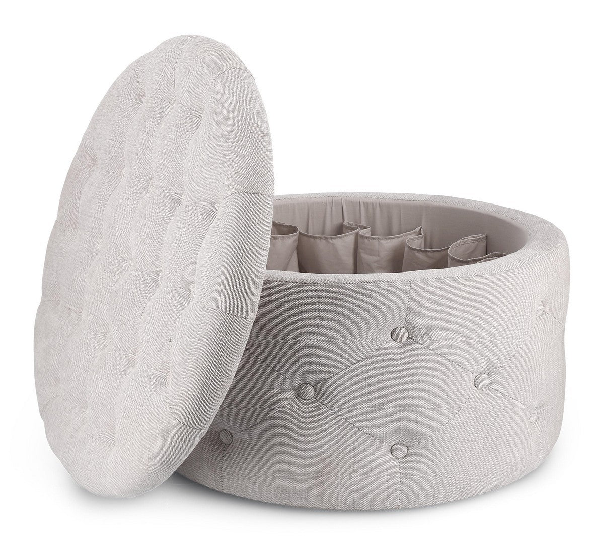 Pouf contenitore p.scarpe 'Ernestine' grigio chiaro D70x40h - Bizzotto